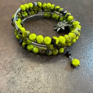 Handmade Czech Crystals Memory Wire Bracelet